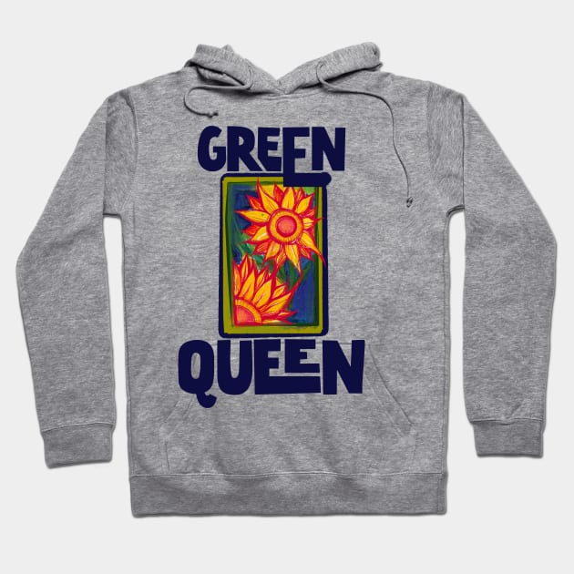 Green Queen Sunflower Patch Hoodie by bubbsnugg